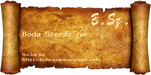 Boda Szeréna névjegykártya
