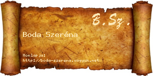 Boda Szeréna névjegykártya
